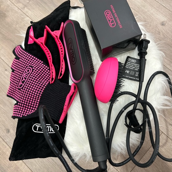 🔥SALE🔥•TYMO • Hair Straightening Comb • Black & Pink • - Picture 5 of 8